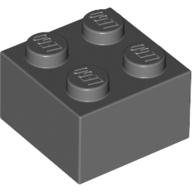 Lego kostka (kostička) 2x2, tmavě modro šedá (4211060)